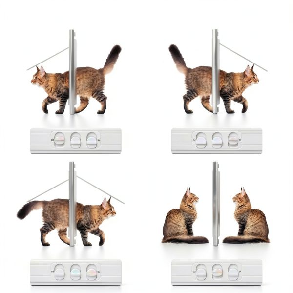 Linvivon Cat Door Window Insert Magnetic Aluminum Pet Door-2