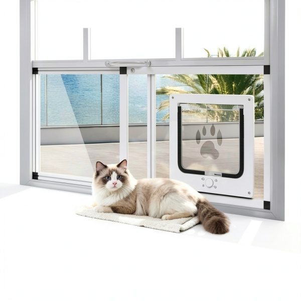 Yoochee Cat Window Door White Aluminum Frame-1