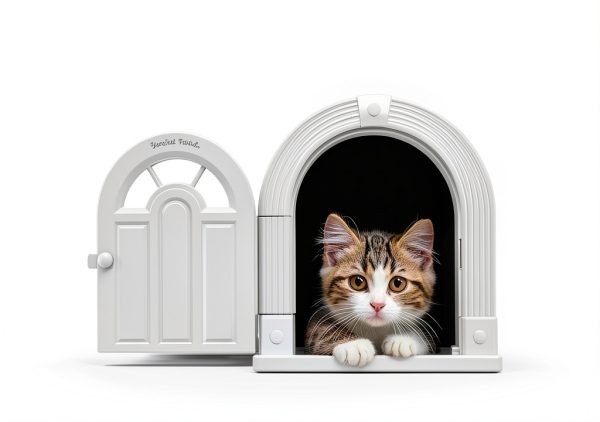 Purrfect Portal Cat Door Wall Interior Large Breed Plastic-1