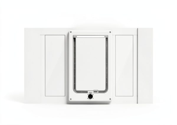 NIAOMAOGOU Cat Door Window Magnetic Locking White-2