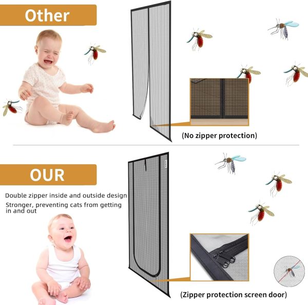 LAIJIANG Pet Screen Door Reinforced Mesh Easy Installation-5