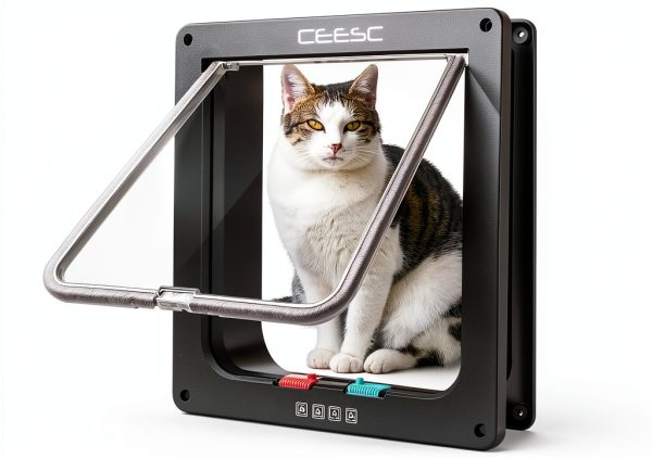 CEESC Pet Door ABS 4 Way Switch Large Dog Cat Entry-0
