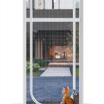 QWR Reinforced Cat Screen Door White Pet Door Zipper-0