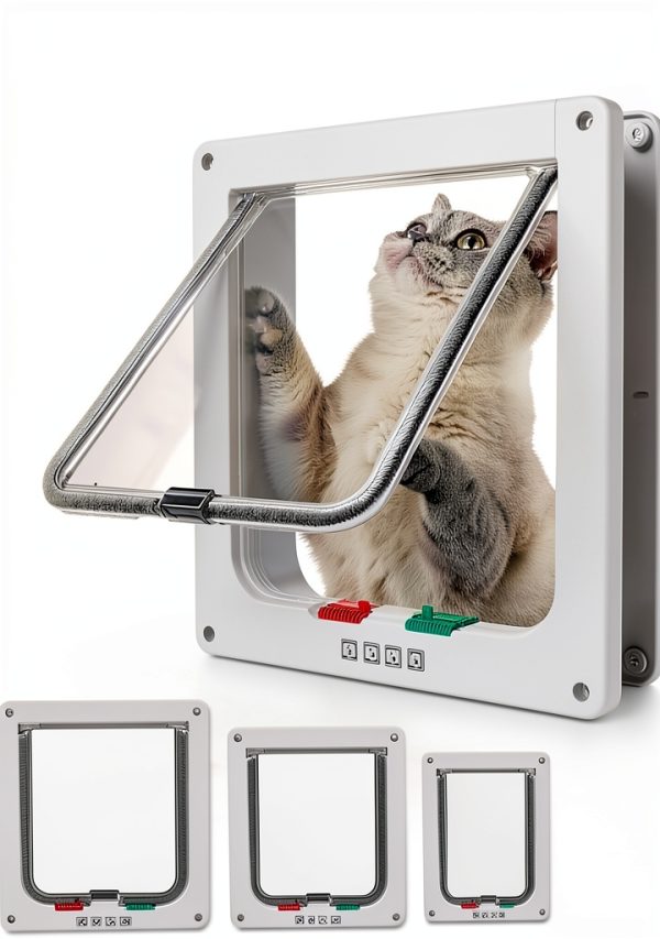 White Cat Door Pet Accessory goTeamghjkl-0