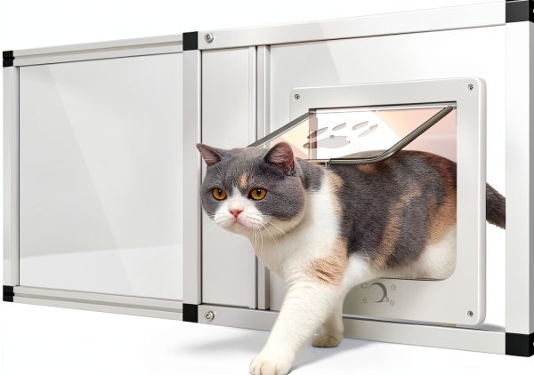 Yoochee Cat Window Door White Aluminum Frame-0