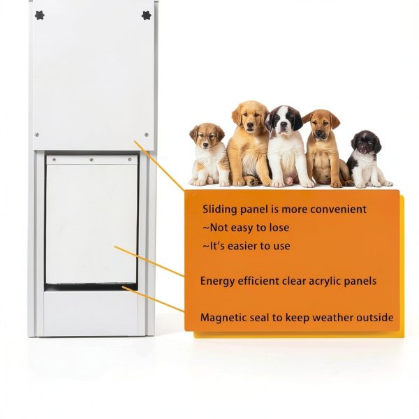 Dreampedal Sliding Glass Pet Door Aluminum Frame Medium Pets-4