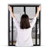 QWR Reinforced Cat Screen Door Zipper Pet Door White Black-4
