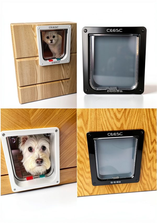 CEESC Pet Door ABS 4 Way Switch Large Dog Cat Entry-1