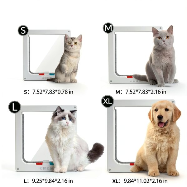 FAREVER Cat Door 4 Lock Modes Durable ABS Plastic Pet Door-1