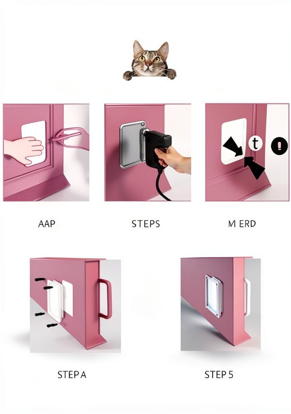 White Cat Door Pet Accessory goTeamghjkl-4