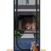 QWR Reinforced Cat Screen Door Zipper Pet Door White Black-0