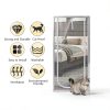 QWR Reinforced Cat Screen Door White Pet Door Zipper-3