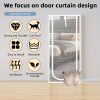 QWR Reinforced Cat Screen Door White Pet Door Zipper-3