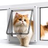 NIAOMAOGOU Cat Door Window Magnetic Locking White-0