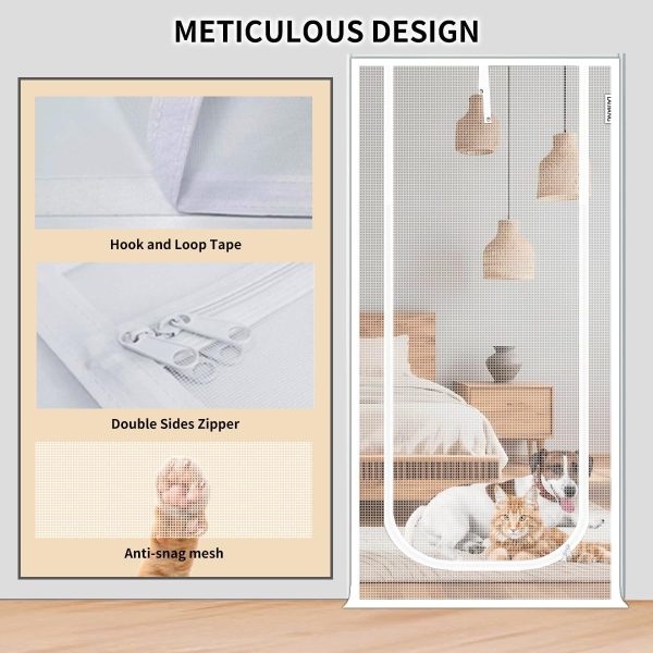 LAIJIANG Pet Screen Door Reinforced Mesh Easy Installation-3