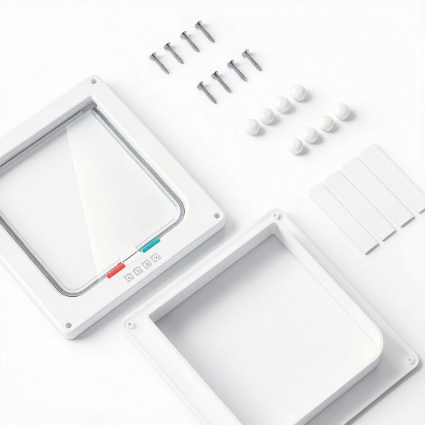 FAREVER Cat Door 4 Lock Modes Durable ABS Plastic Pet Door-5