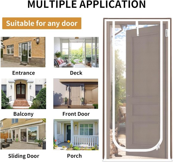 LAIJIANG Pet Screen Door Reinforced Mesh Easy Installation-6