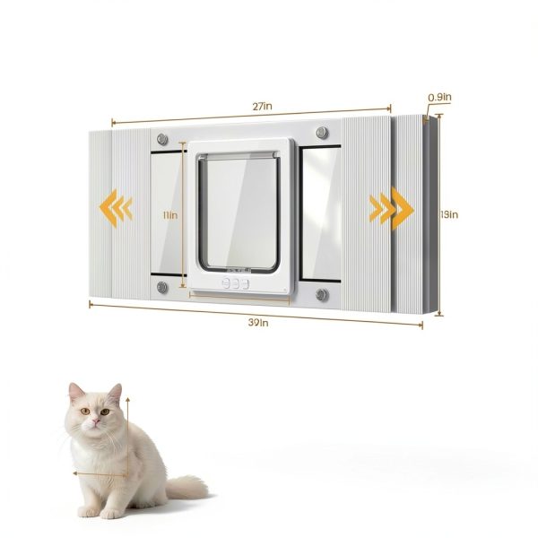 Linvivon Cat Door Window Insert Magnetic Aluminum Pet Door-1