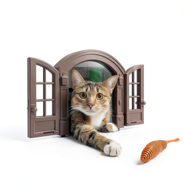 Purrfect Portal French Cat Door No Flap Interior Pet Door-1
