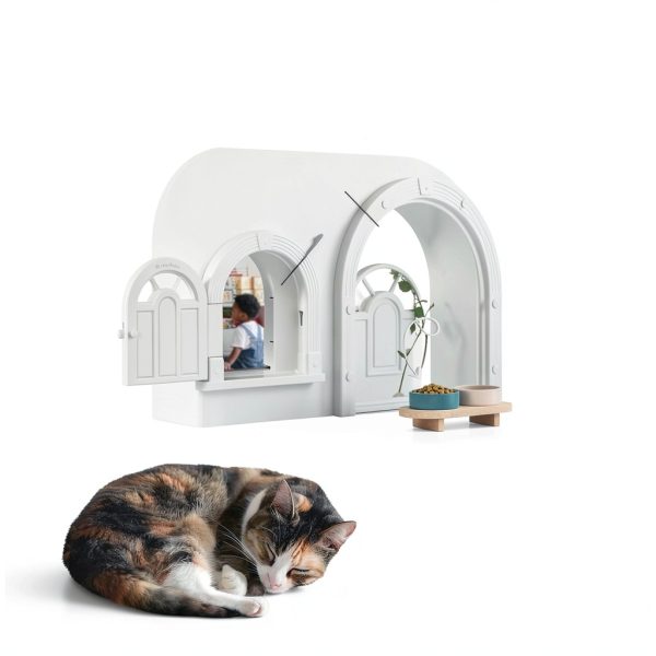Purrfect Portal Cat Door Wall Interior Large Breed Plastic-4
