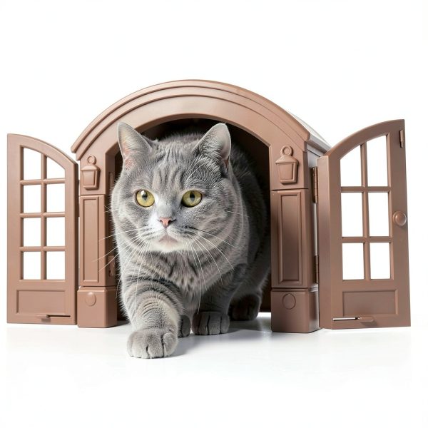 Purrfect Portal French Cat Door No Flap Interior Pet Door-4