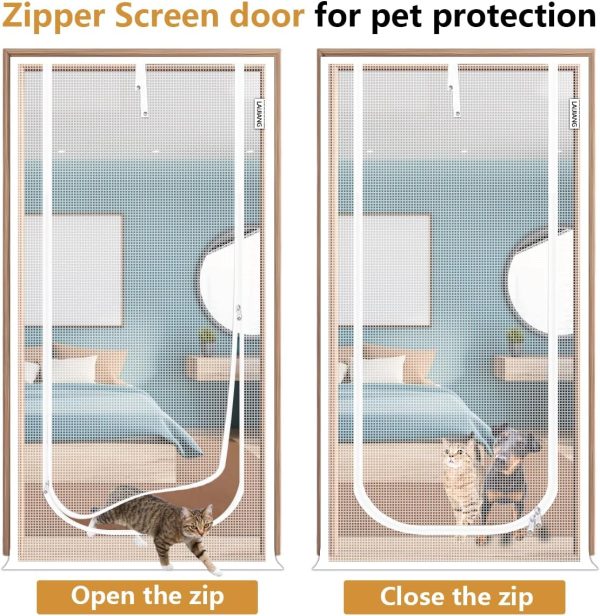 LAIJIANG Pet Screen Door Reinforced Mesh Easy Installation-4