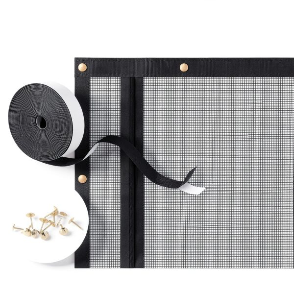 QWR Reinforced Cat Screen Door Zipper Steel Wire Pet Door-7