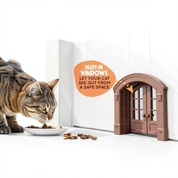 Purrfect Portal French Cat Door No Flap Interior Pet Door-2
