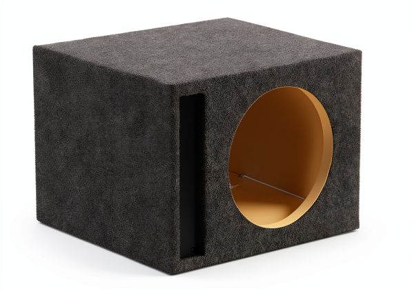 QPower 12" Vented Subwoofer Enclosure HD112 Charcoal – Heavy Duty Box-3