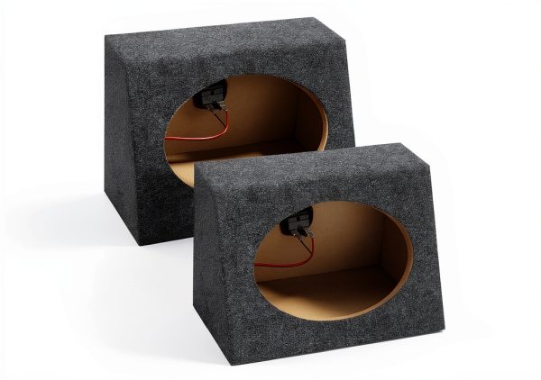 BBTO Car Subwoofer Box Pair 6" Trapezoidal Enclosure Cotton Rug-2