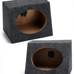 BBTO Car Subwoofer Box Pair 6" Trapezoidal Enclosure Cotton Rug-0
