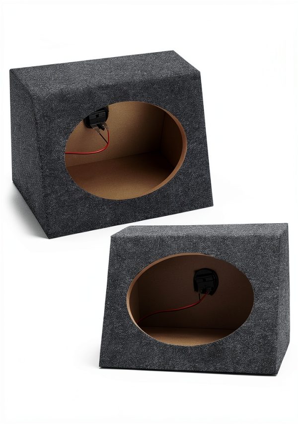 BBTO Car Subwoofer Box Pair 6" Trapezoidal Enclosure Cotton Rug-0