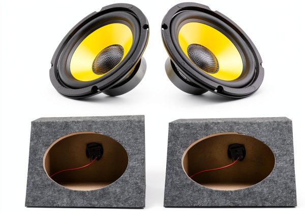 BBTO Car Subwoofer Box Pair 6" Trapezoidal Enclosure Cotton Rug-3