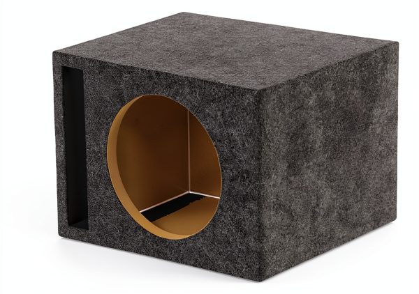 QPower 12" Vented Subwoofer Enclosure HD112 Charcoal – Heavy Duty Box-4