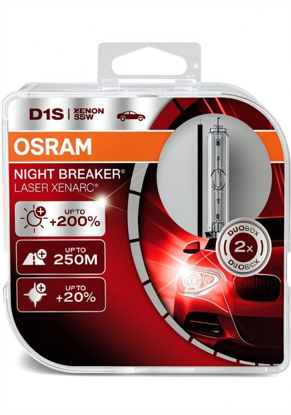 OSRAM XENARC Night Breaker D1S HID Xenon Lamp 200% Bright 66140XNL-0